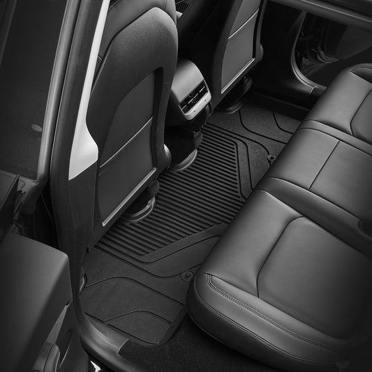 3W Custom Car Floor Mats All Weather Floor Liners, Boot Liners and Back Seat Cover Full set 9PCS for Tesla Model Y 2021-2024 RHD