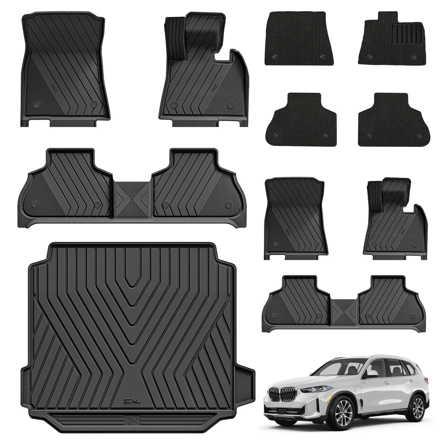 3W Custom All Weather Car Mats for BMW X5 New 2019-2026 G05 RHD