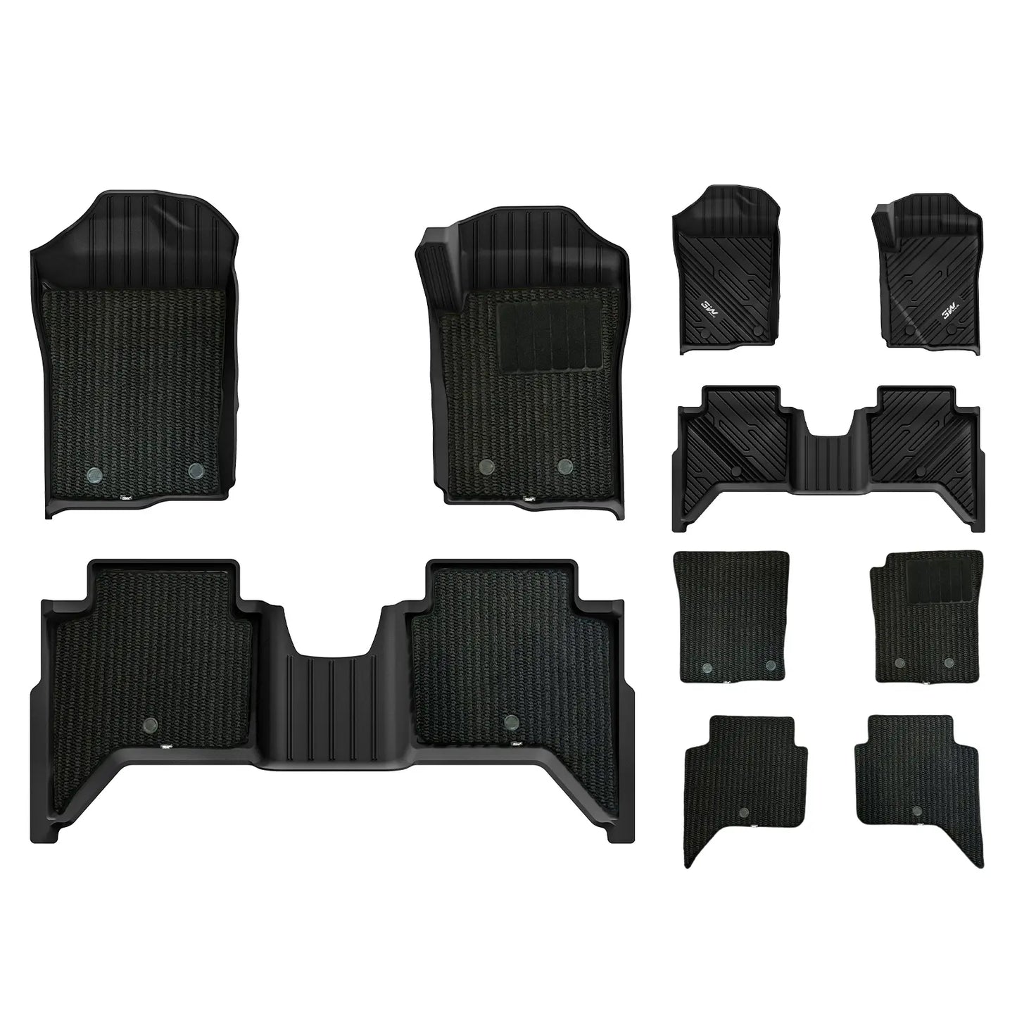 3W Car Floor Mats for Ford Ranger T9 / T6.2 2023-2025 RHD, All Weather Auto Mats