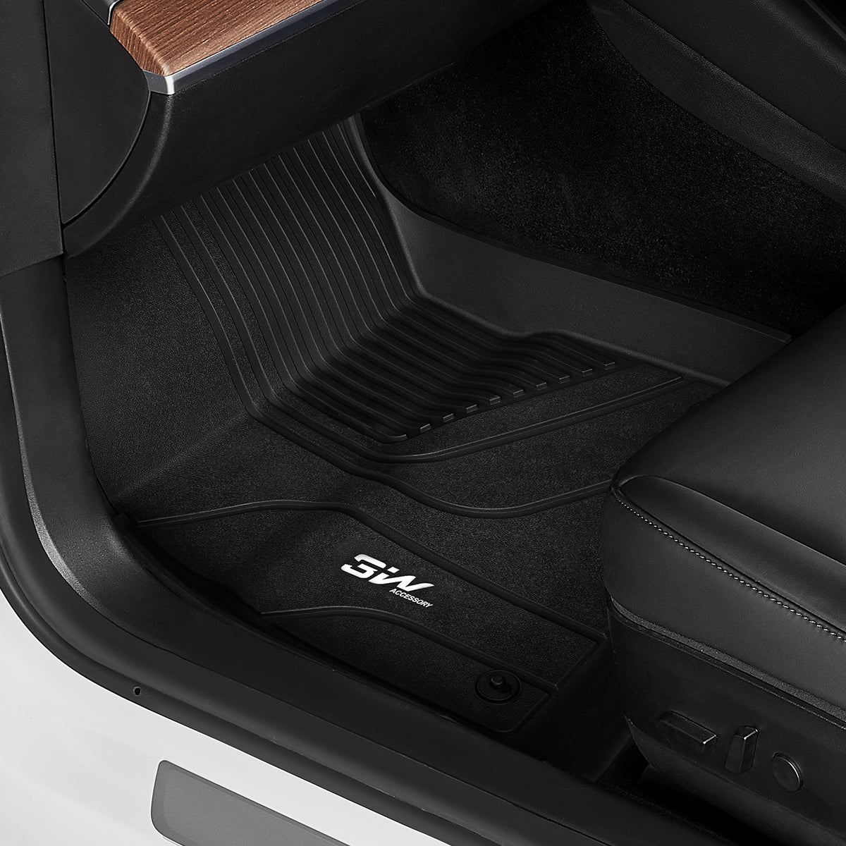 3W Custom Car Floor Mats All Weather Floor Liners for Tesla Model 3 2017-2023 RHD