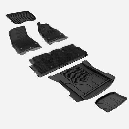 3W Custom Car Floor Mats All Weather Boot Liners, Storage Liner and Double Layer Carpeted Floor Liners for Tesla Model 3 2021-2023 RHD