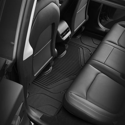 3W Custom Car Floor Mats All Weather Floor Liners, Boot Liners and Back Seat Cover Full set 9PCS for Tesla Model Y 2021-2024 RHD