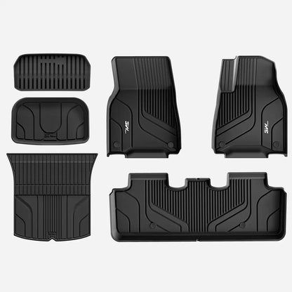 3W Custom Car Floor Mats All Weather Floor Liners for Tesla Model Y 2020-2024 RHD