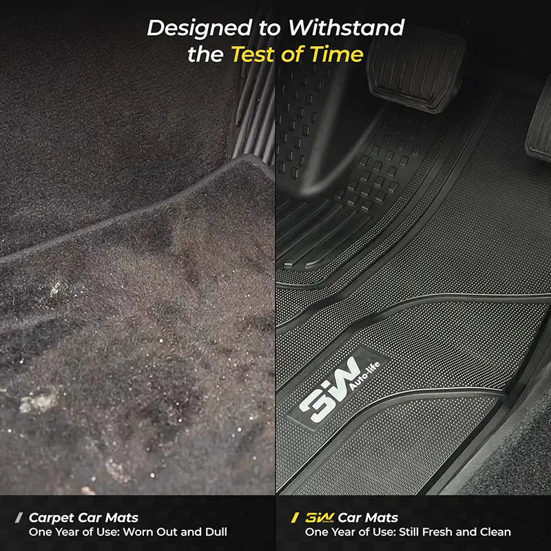 3W Custom All Weather Car Mats for Toyota Hilux (4 doors) 2020-2025 RHD (Not for Manual transmission and Hybrid)