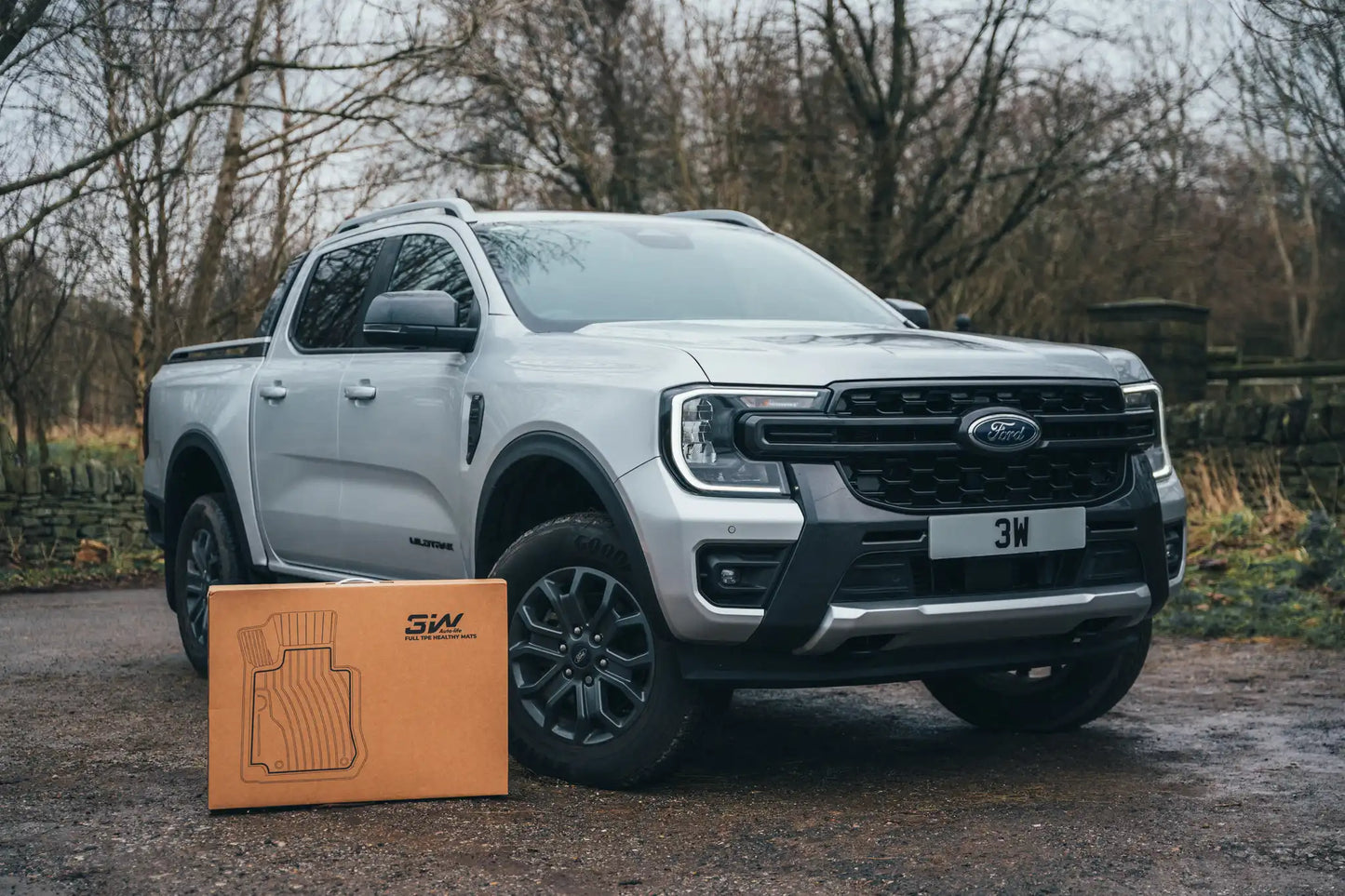 3W Car Floor Mats for Ford Ranger T9 / T6.2 2023-2025 RHD, All Weather Auto Mats