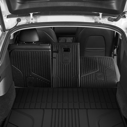3W Custom Car Mats All Weather Back Seat Cover for 2021-2024 Tesla Model Y