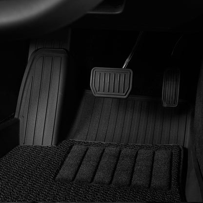 3W Custom Car Floor Mats All Weather Boot Liners, Storage Liner and Double Layer Carpeted Floor Liners for Tesla Model 3 2021-2023 RHD