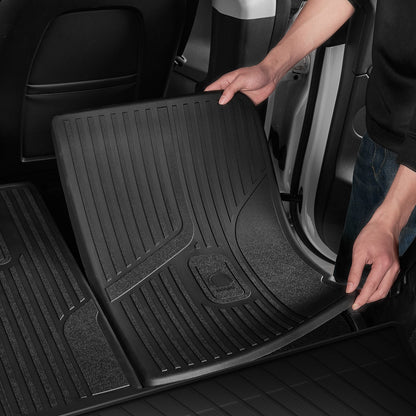 3W Custom Car Mats All Weather Back Seat Cover for 2021-2024 Tesla Model Y