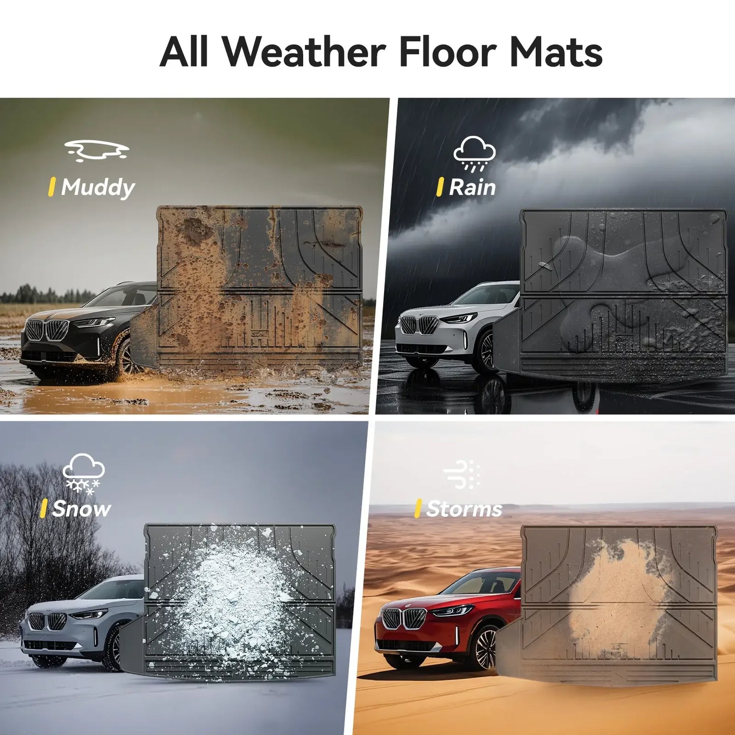 3W Custom All Weather Boot Liners for BMW X3 2025