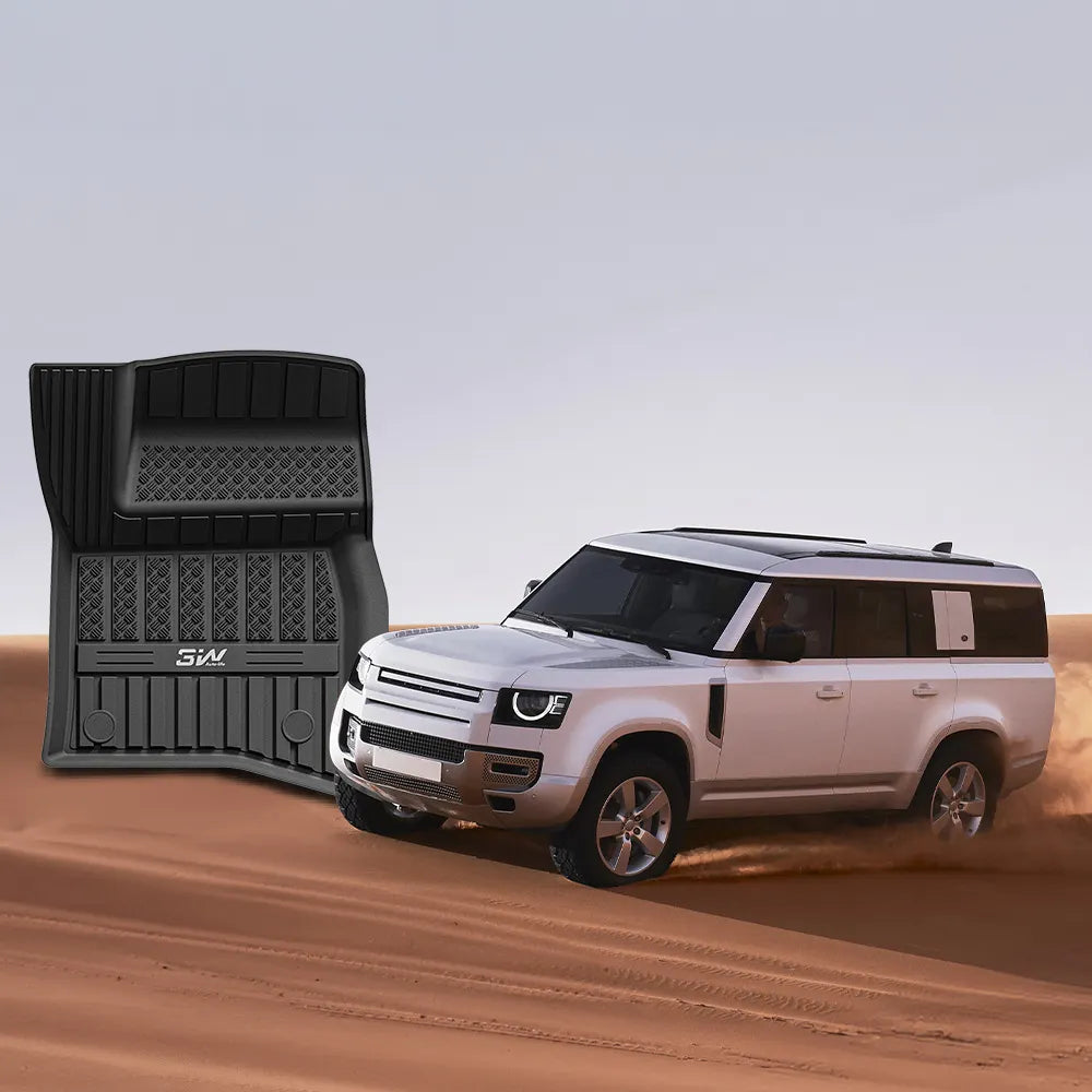 3W All Weather Car Mats For Land Rover Defender 130 2020-2025 (Fit for 7 seater and 8 seater) RHD