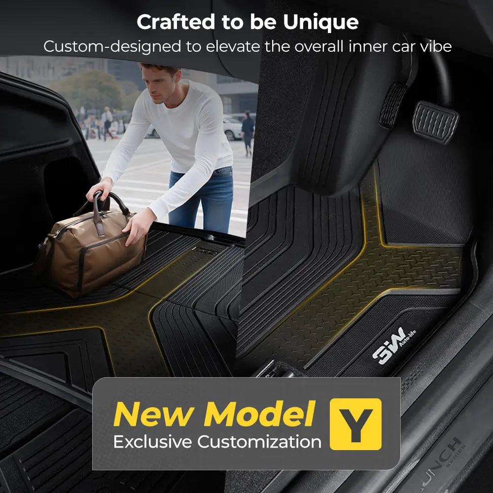 3W All Weather Auto Mats For Tesla Model Y Juniper 2025-2026