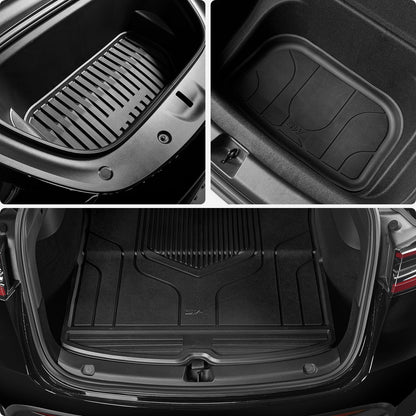 3W Custom All Weather 3PCS Boot Liners for Tesla Model Y 2021-2024 (Not Fit New 2025 Model Y Juniper)