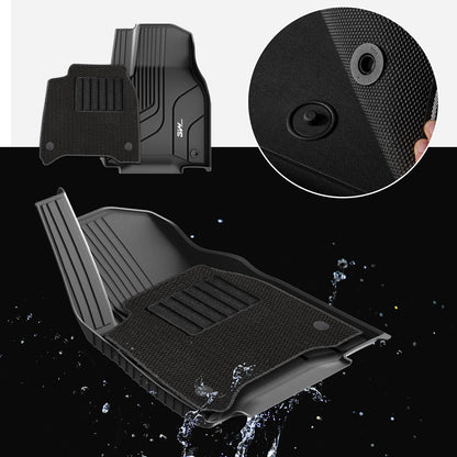 3W Custom Car Floor Mats All Weather Boot Liners, Storage Liner and Double Layer Carpeted Floor Liners for Tesla Model Y 2021-2024 RHD