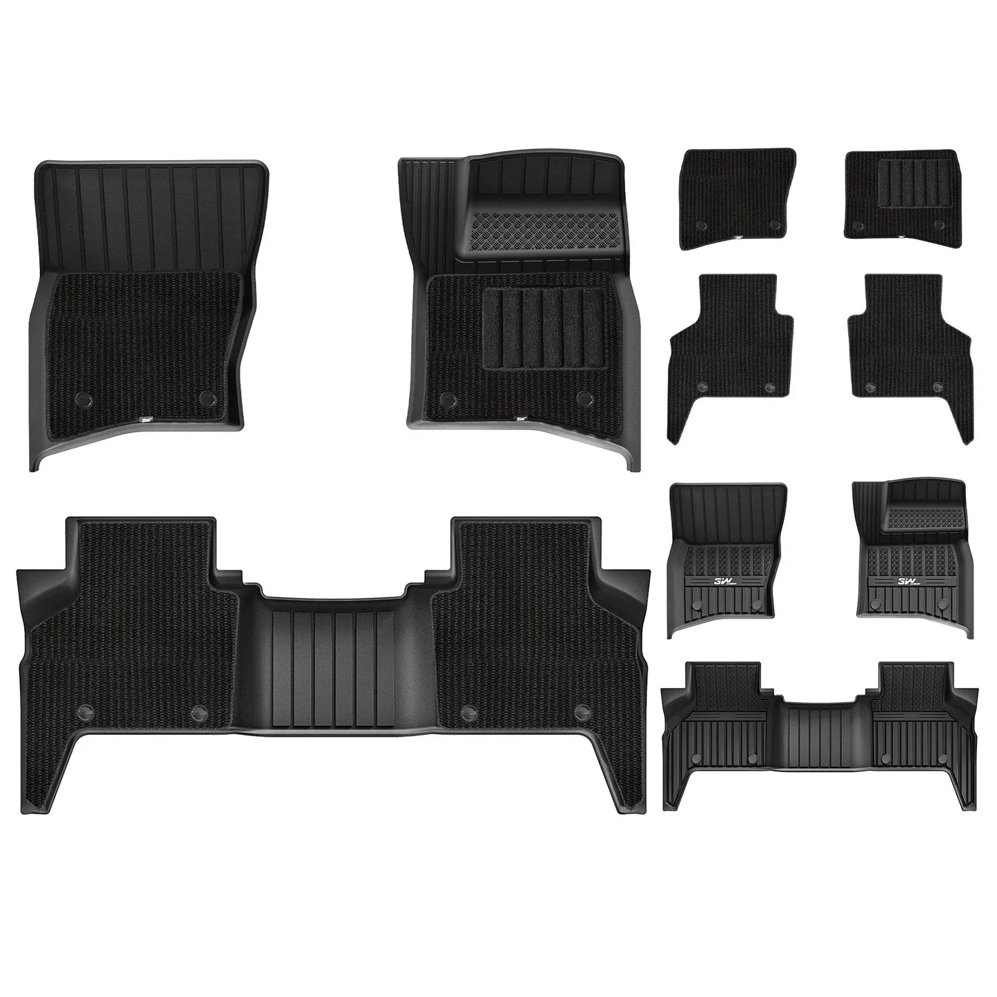 3W Car Floor Mats for Land Rover Defender 110 7-Seater 2020-2025 RHD