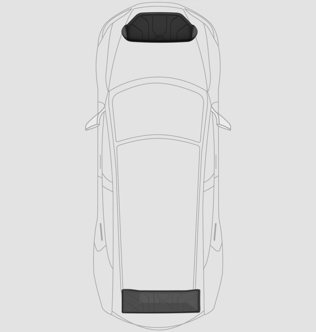 3W Custom Front Trunk Mat and Lower Boot Mat All Weather Cargo Liner for Tesla Model S 2023-2024