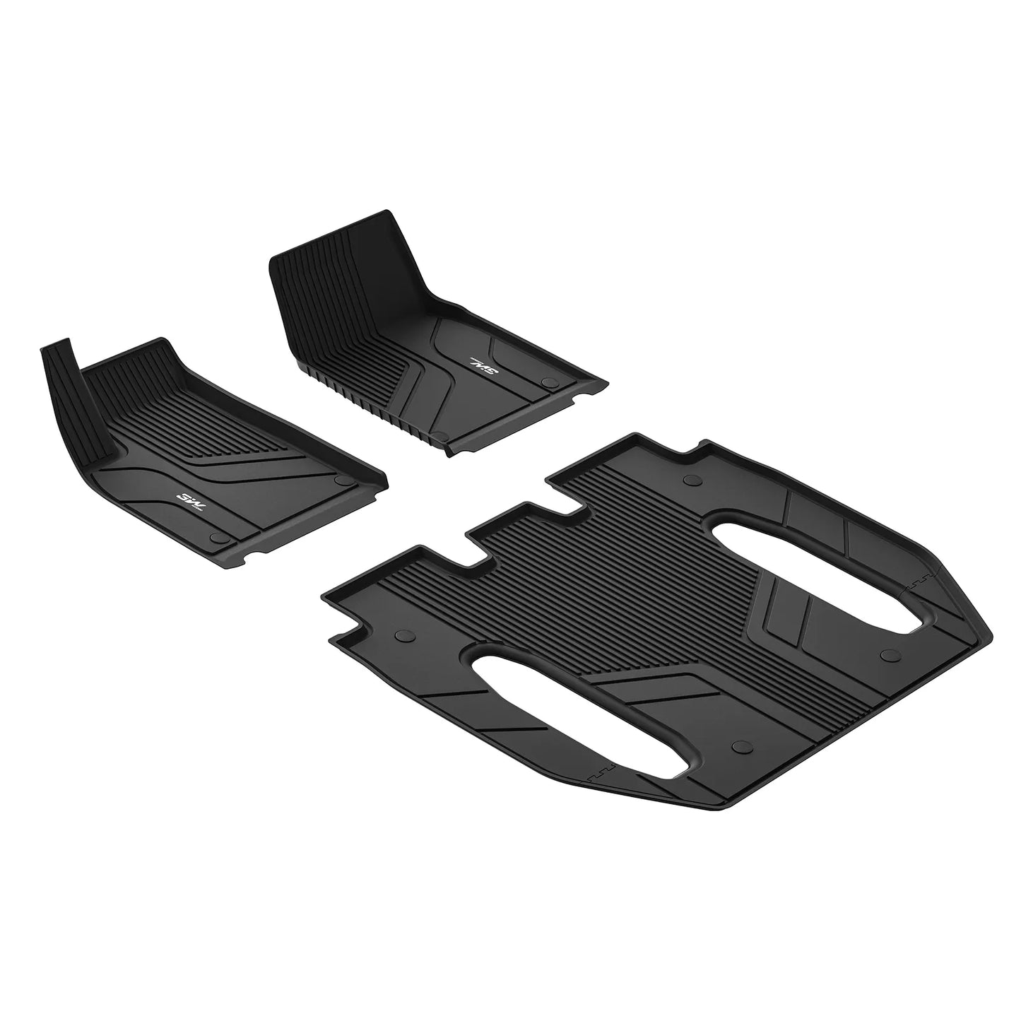 3W Custom All Weather Car Mats for Tesla Model X 6 Seat 2022-2024 LHD