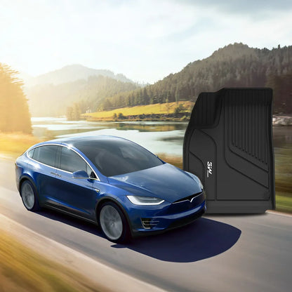 3W Custom All Weather Car Mats for Tesla Model X 6 Seat 2022-2024 LHD