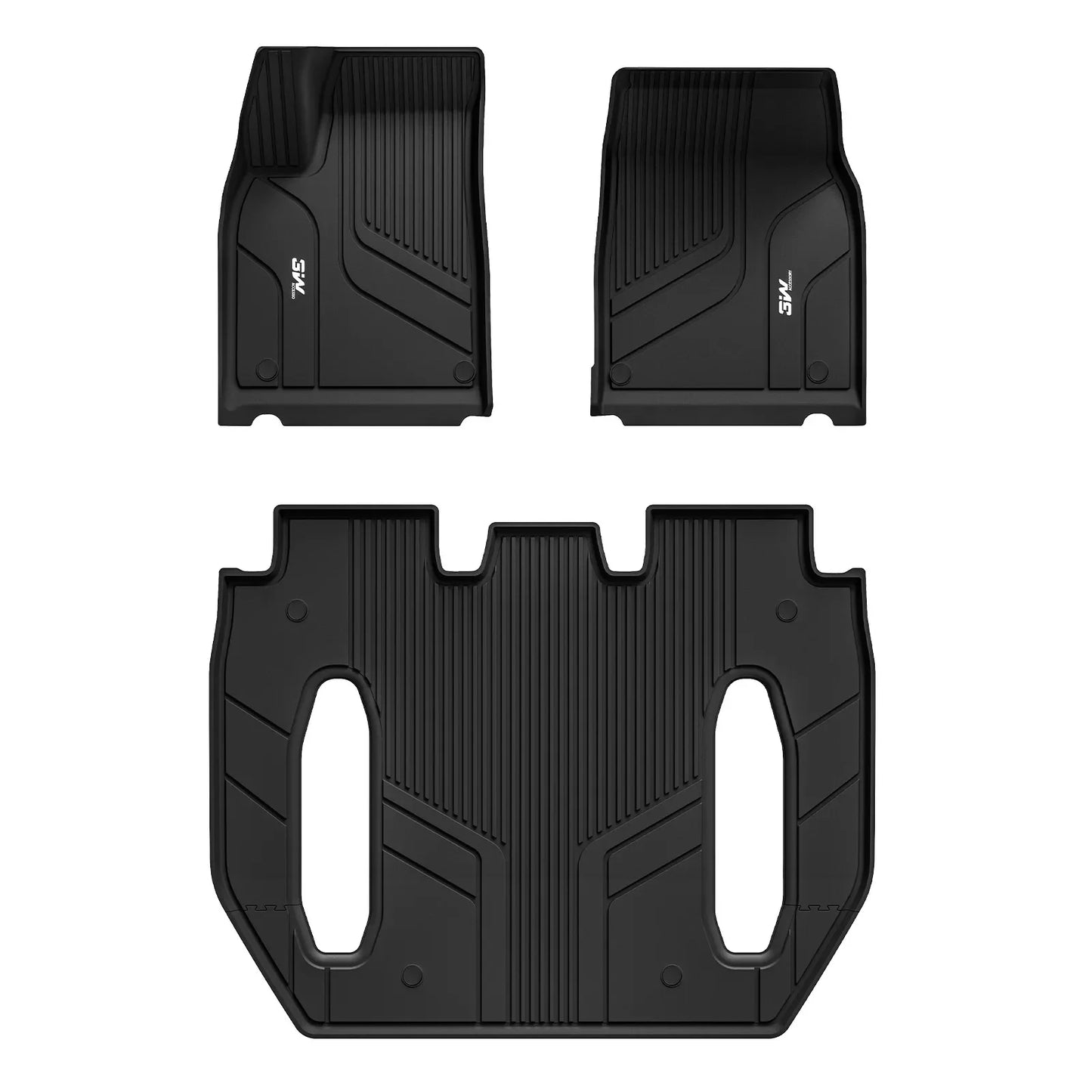3W Custom All Weather Car Mats for Tesla Model X 6 Seat 2022-2024 LHD