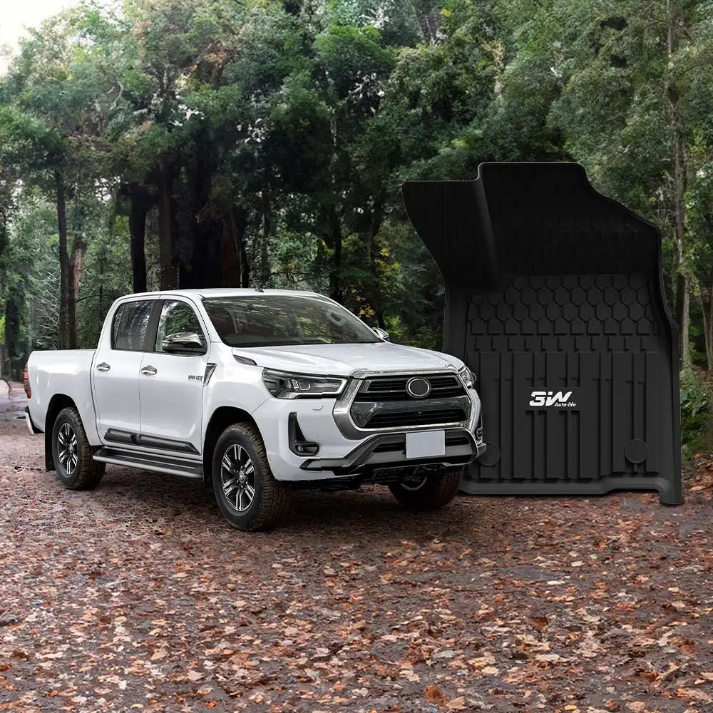 3W Custom All Weather Car Mats for Toyota Hilux (4 doors) 2020-2025 RHD (Not for Manual transmission and Hybrid)
